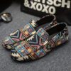 Newness Cairo Nights Geometric Slip On Loafers in navy blue showcasing the unique geometric pattern and comfortable slip on design Perfect for adding effortless style to any outfit