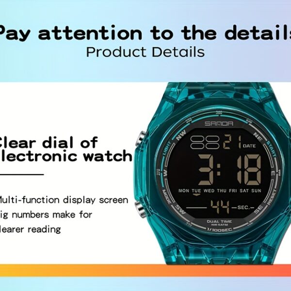 Newness Apex Digital Sports Watch: Sleek black digital sports watch with multiple features, perfect for an active lifestyle.