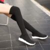 Newness Effortless Chic Knitted Over Knee Boots Flattering over the knee knitted boots in a soft comfortable knit Perfect for adding effortless style to any outfit