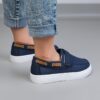 Newness Coastal Breeze Kids Navy Sneakers Stylish and comfortable navy blue sneakers for kids perfect for school or play