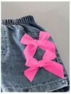 Adorable girls denim set with a cute bowknot perfect for spring summer or fall Shop Newness for stylish kids fashion