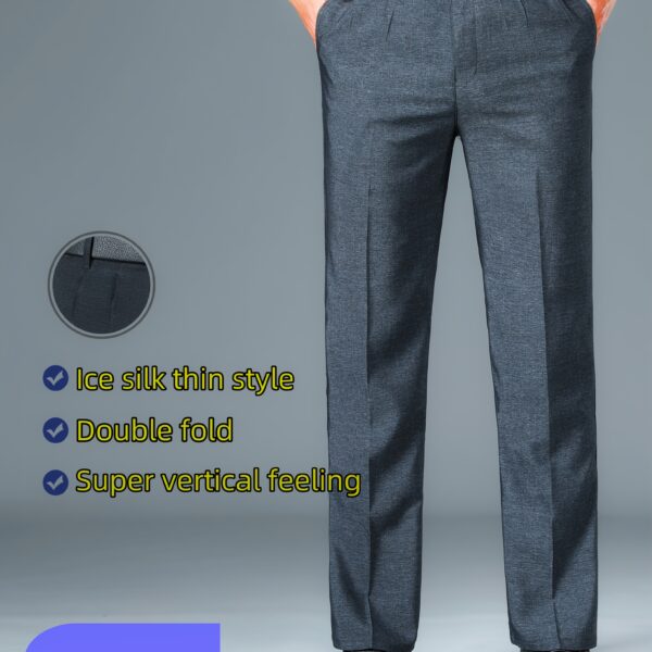 Lightweight Embroidered Men's Summer Business Pants in a stylish modern design, perfect for summer business attire.