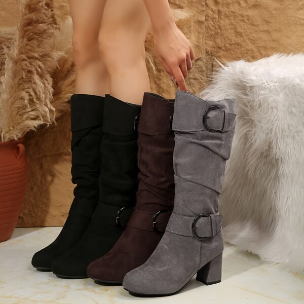 Newness Slouchy Mid Calf Boots Stylish boots perfect for any occasion Shown in color leather