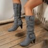 Newness Effortless Chic Knee High Boots Versatile brown leather boots ideal for any occasion