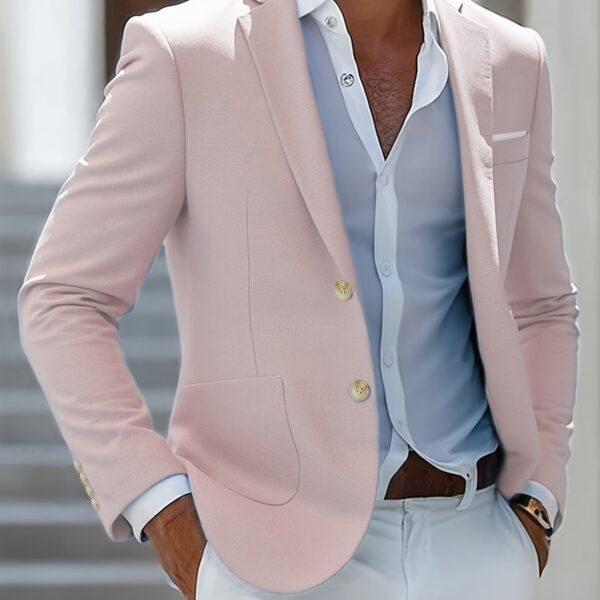 Effortlessly chic Riviera Linen Blazer Jacket by Newness in breezy linen, perfect for any occasion.