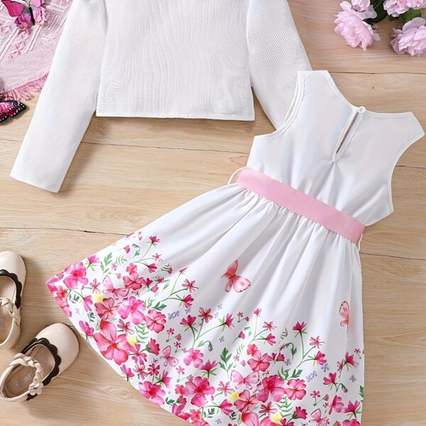 Adorable Serene Garden floral print dress, perfect for parties and everyday wear.