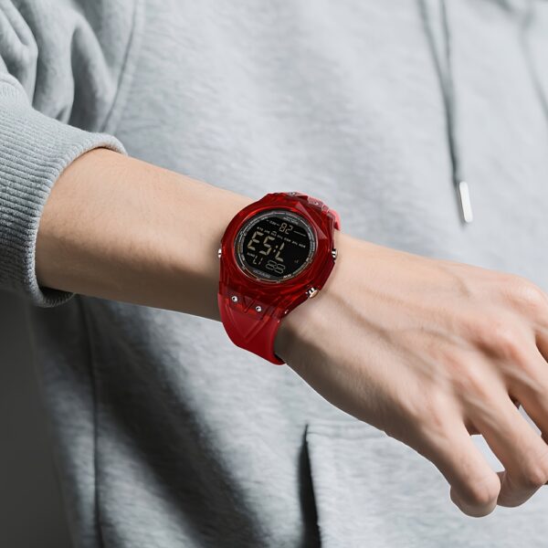 Newness Apex Digital Sports Watch: Sleek black digital sports watch with multiple features, perfect for an active lifestyle.