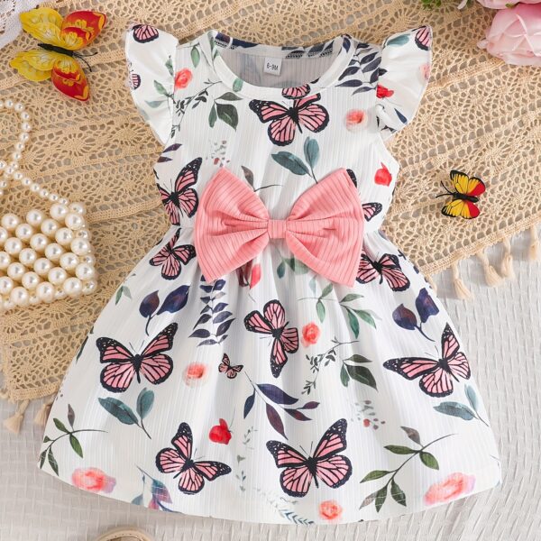 Adorable Summer Bloom Baby Girl Dress Set: A charming two-piece outfit in soft, summery colors, perfect for warm weather.
