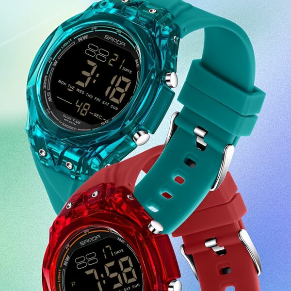 Newness Apex Digital Sports Watch: Sleek black digital sports watch with multiple features, perfect for an active lifestyle.