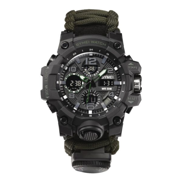 Newness Apex Navigator men's digital sports watch, showcasing its durable design and sleek style. The watch features are highlighted.