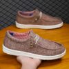 Womens beige fabric loafers KOONEXY brand comfortable and stylish for casual wear