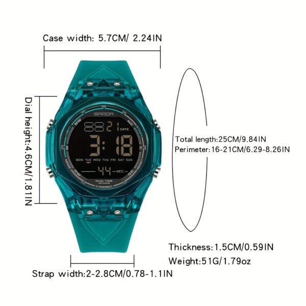 Newness Apex Digital Sports Watch: Sleek black digital sports watch with multiple features, perfect for an active lifestyle.