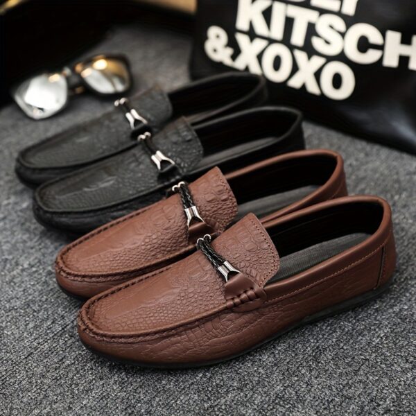 Dubai Nights Mens PU Loafers Sophisticated black PU leather loafers perfect for any occasion Timeless style from Newness
