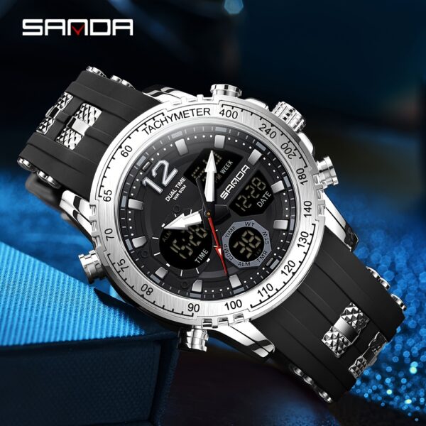 Newness Apex Gold Men's Digital Watch, showcasing its modern design and versatile functionality.