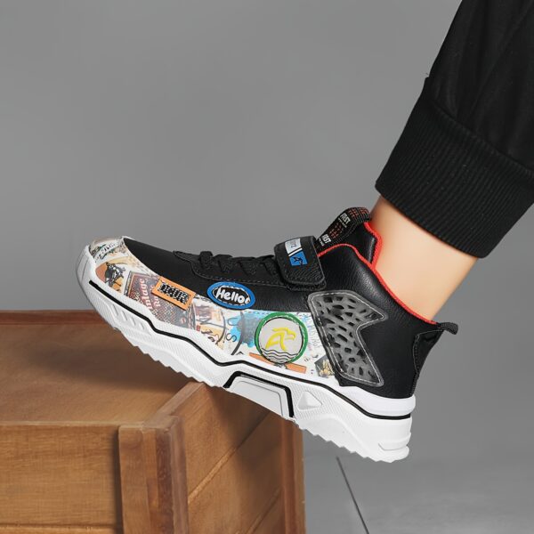 Stylish and comfortable Alagzi Playful Prints Boys' Sneakers, perfect for spring, summer, and fall. Showcasing vibrant prints and durable design.
