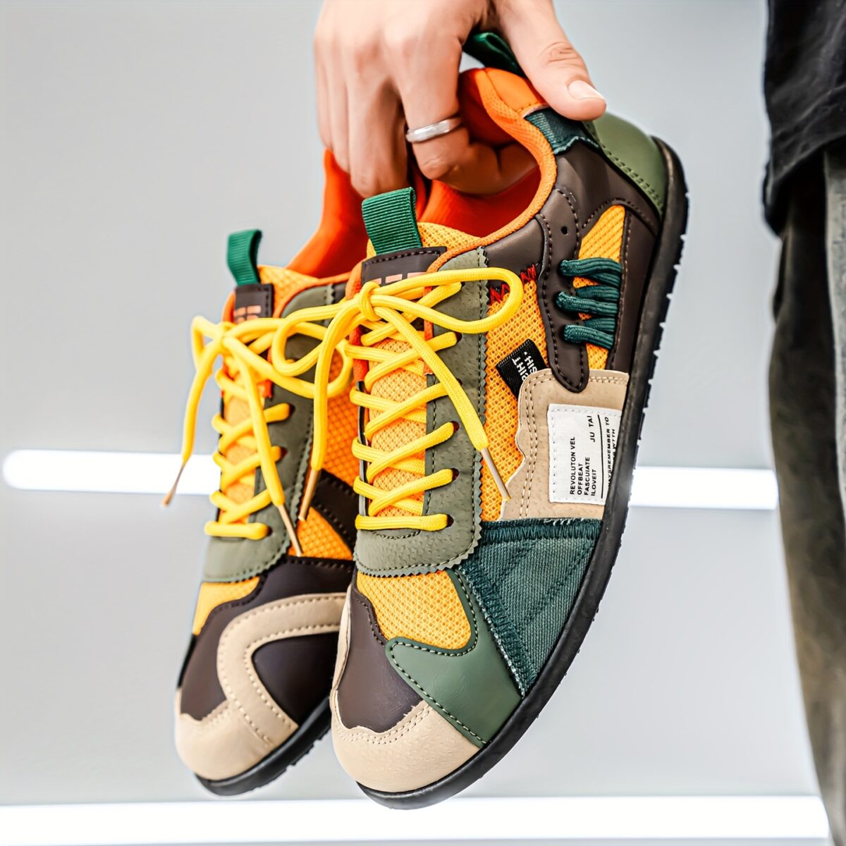 Stylish KOONEXY Urban Explorer Color Block Sneakers showcasing a retro inspired design with modern comfort Perfect for all seasons
