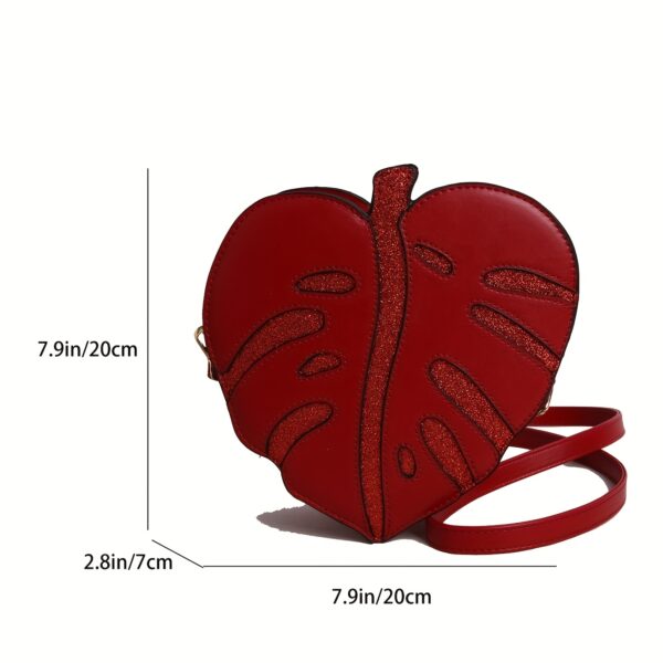 Newness Tropical Escape Leaf Crossbody Bag: A stylish and unique crossbody bag perfect for everyday use or outdoor adventures. Features a leaf-shaped design and adjustable strap.