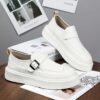 Newness Mens White Loafers Elevate your casual style with these comfortable and modern loafers