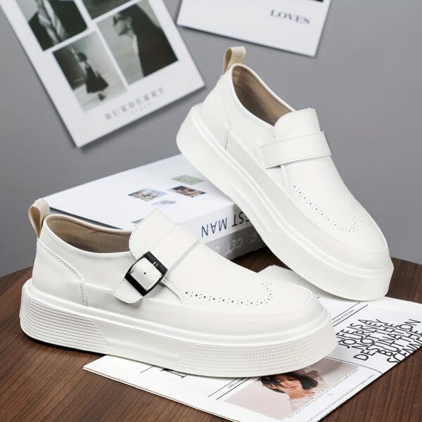 Newness Mens White Loafers Elevate your casual style with these comfortable and modern loafers