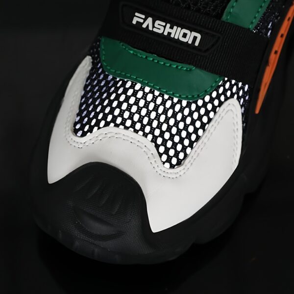 Newness Velocity Stripe Boys' Running Shoes: Lightweight, breathable running shoes perfect for school and play. Image shows stylish blue and white striped shoes.