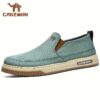 CANEMON Mens Canvas Slip Ons in stylish navy blue showcasing breathable canvas material and comfortable fit perfect for everyday wear