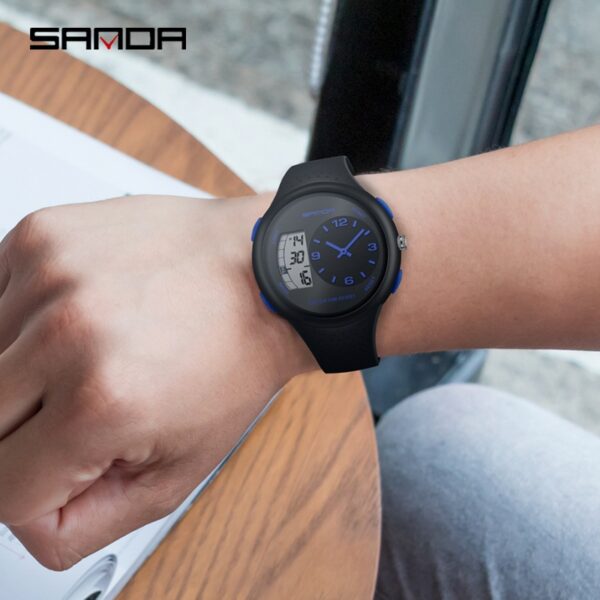 Newness Apex Digital Sports Watch: Sleek black digital watch with multiple features, perfect for any activity.