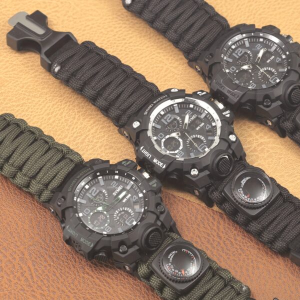 Newness Apex Navigator men's digital sports watch, showcasing its durable design and sleek style. The watch features are highlighted.