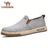 CANEMON Mens Canvas Slip Ons in stylish navy blue showcasing breathable canvas material and comfortable fit perfect for everyday wear