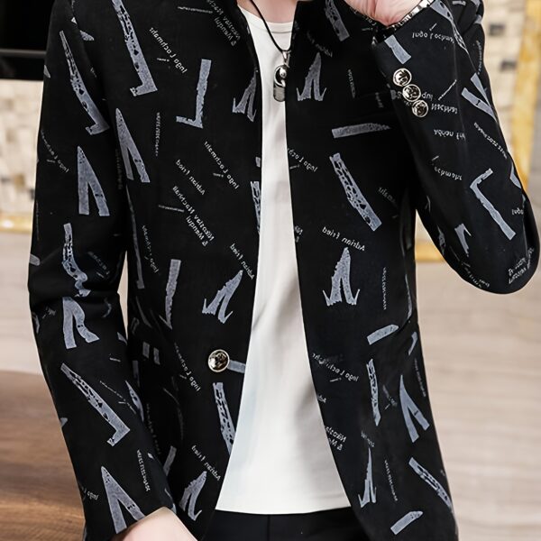 Cairo Nights Geometric Print Blazer by Newness. A modern, sophisticated blazer featuring a striking geometric print, perfect for any occasion.
