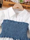 Adorable girls denim set perfect for autumn Featuring stylish denim jacket and pants ideal for casual outings