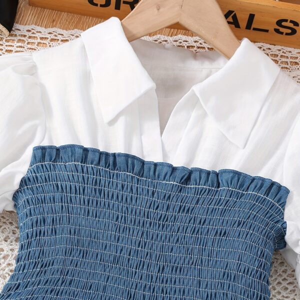 Adorable girls denim set, perfect for autumn. Featuring stylish denim jacket and pants, ideal for casual outings.
