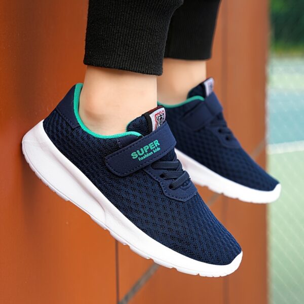 Newness Striped Breeze Boys Mesh Sneakers Breathable sporty sneakers perfect for all seasons Stylish striped design in blue and white