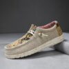 Newness Casual Bear Loafers in beige Showcasing the breathable fabric and comfortable EVA cushioned sole