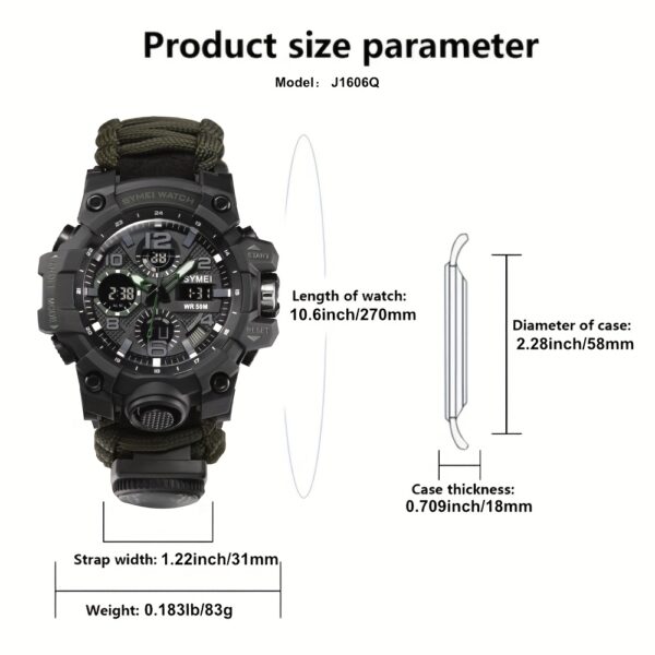 Newness Apex Navigator men's digital sports watch, showcasing its durable design and sleek style. The watch features are highlighted.
