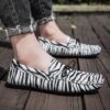 Newness Savile Row Zebra Print Loafers Stylish loafers with a breathable PU upper rubber sole and square toe design