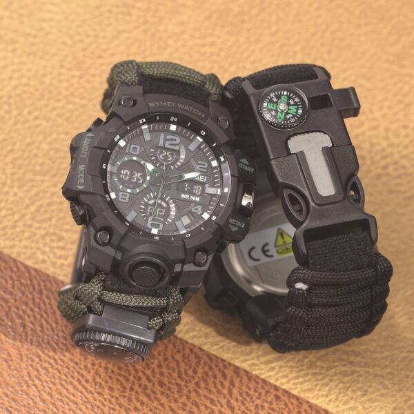 Newness Apex Navigator men's digital sports watch, showcasing its durable design and sleek style. The watch features are highlighted.