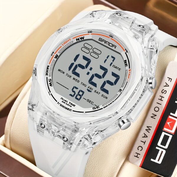Newness Apex Digital Sports Watch: Sleek black digital sports watch with multiple features, perfect for an active lifestyle.