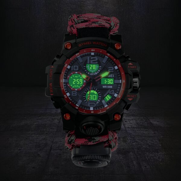 Newness Apex Navigator men's digital sports watch, showcasing its durable design and sleek style. The watch features are highlighted.