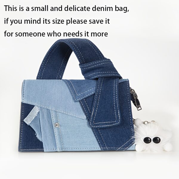 Newness Nomad Two-Tone Denim Crossbody bag, stylish and durable everyday denim crossbody bag in two tone denim, shown against a neutral background.