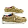 Newness Cairo Stroll Plaid Casual Loafers in breathable fabric with comfortable EVA sole perfect for everyday wear