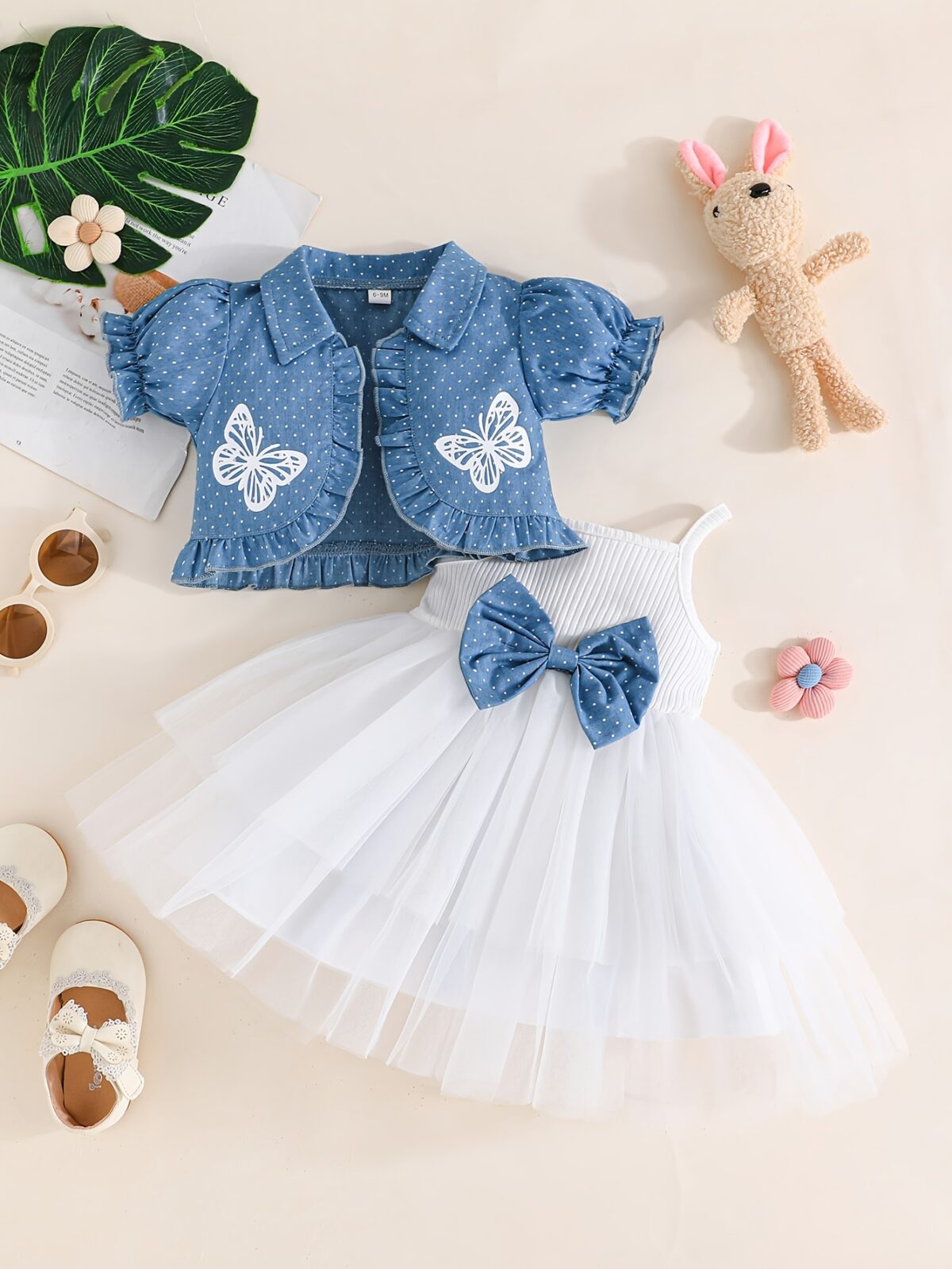 Adorable Flutterby Delight girls camisole dress perfect for spring and summer A charming lightweight dress with delicate details