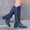 Newness Midnight Bloom Navy Blue Boots Elevate your style with these elegant navy blue boots perfect for any occasion
