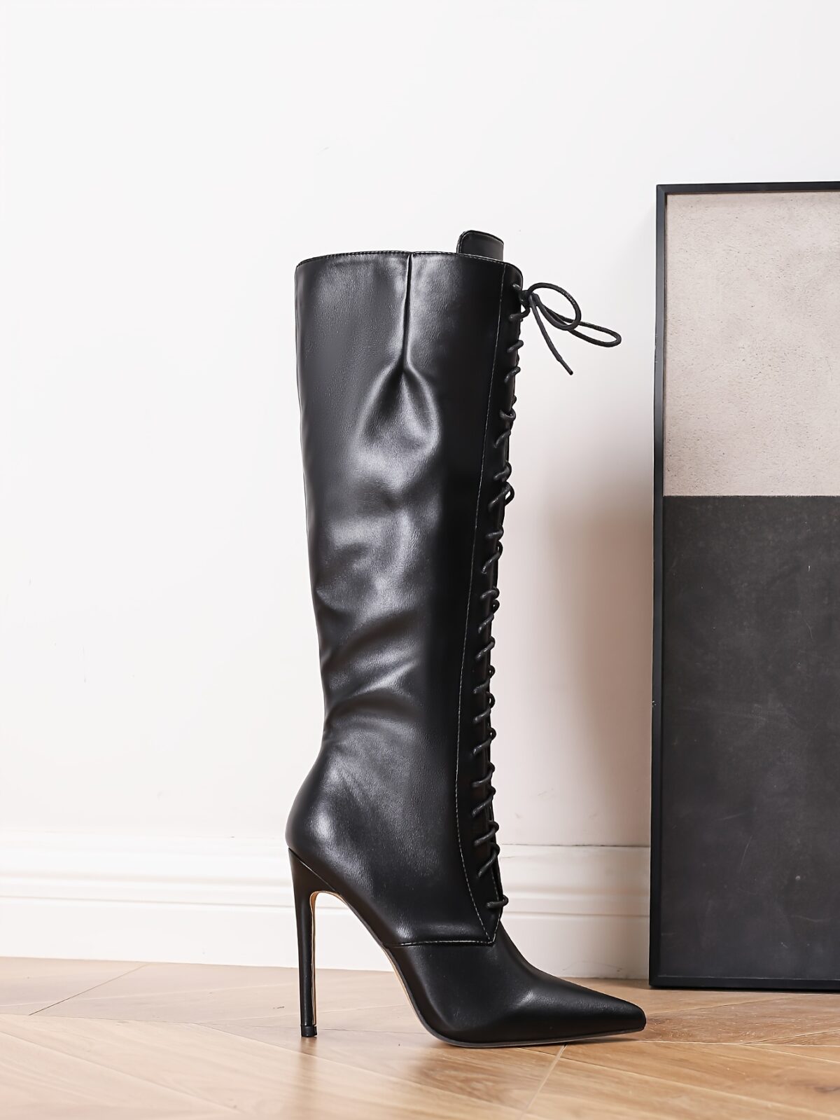 Newness Midnight Bloom Black Stiletto Boots elegant black stiletto boots perfect for parties and formal events