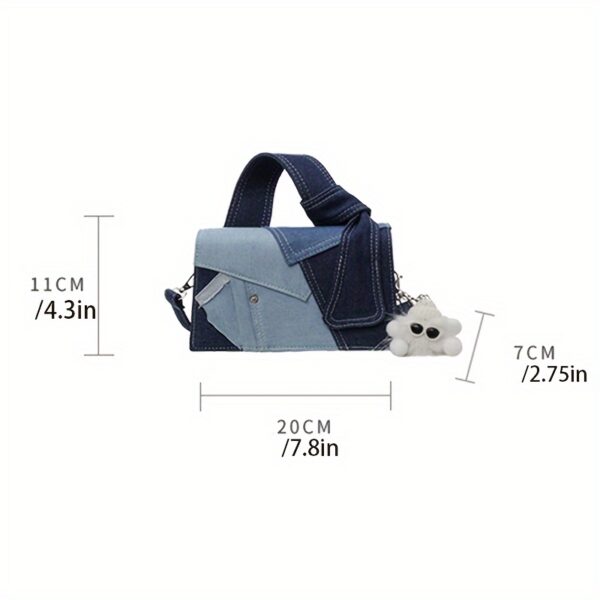 Newness Nomad Two-Tone Denim Crossbody bag, stylish and durable everyday denim crossbody bag in two tone denim, shown against a neutral background.