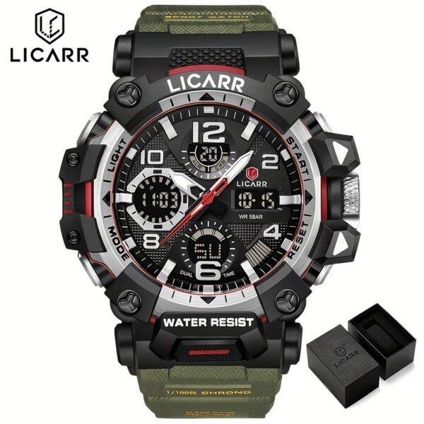 LICARR Apex Men's Sport Watch, showcasing its durability and style.