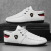 Mens Newness Metro Lace Up Loafers in black showcasing the sleek PU upper and durable PVC sole Versatile and sophisticated loafers perfect for any occasion