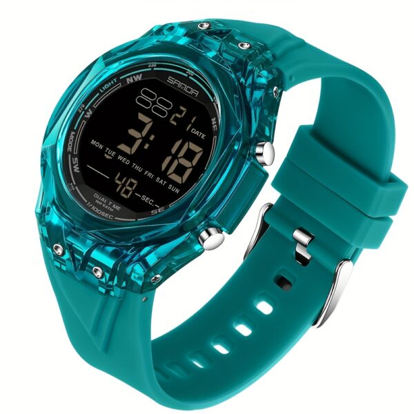 Newness Apex Digital Sports Watch: Sleek black digital sports watch with multiple features, perfect for an active lifestyle.