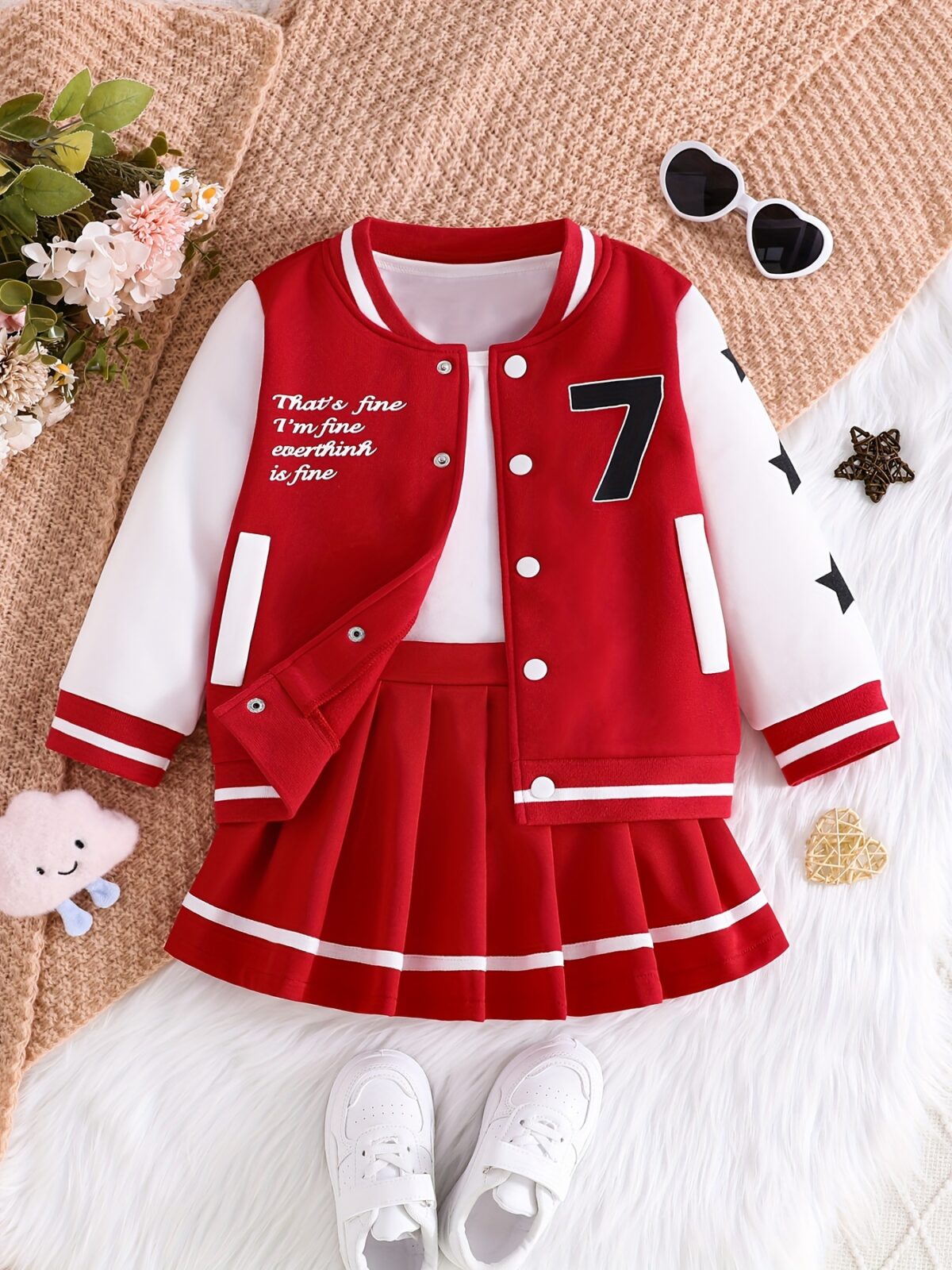 Stylish girls preppy jacket set from Newness Features a blazer and skirt combination in coordinating colors and fabrics Perfect for school special occasions or everyday wear