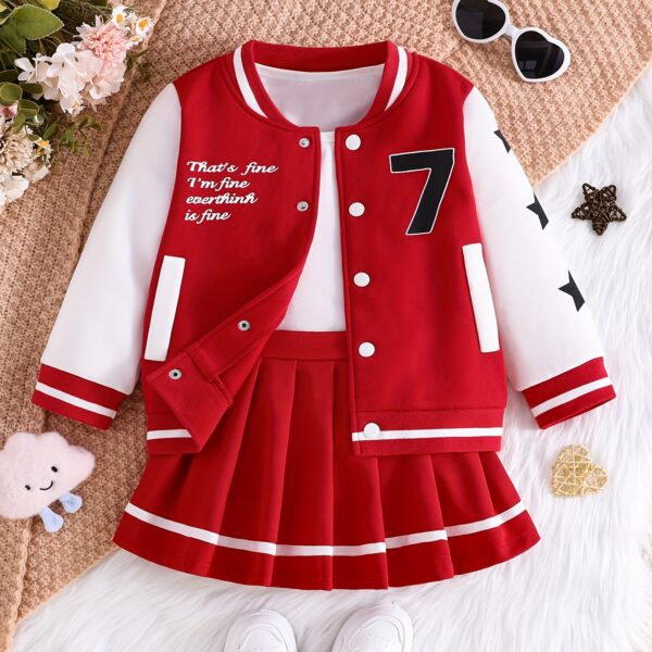 Stylish girls preppy jacket set from Newness Features a blazer and skirt combination in coordinating colors and fabrics Perfect for school special occasions or everyday wear
