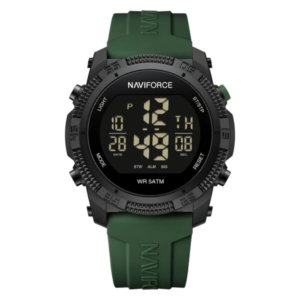 NAVIFORCE Apex Men's Digital Sport Watch, showcasing its sleek design and durable build, perfect for an active lifestyle.